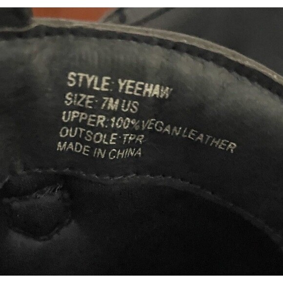 Charles Albert Women’s Tan Embroider YeeHaw Western Cowboy Boots Sze 7 Worn Once - Picture 3 of 5